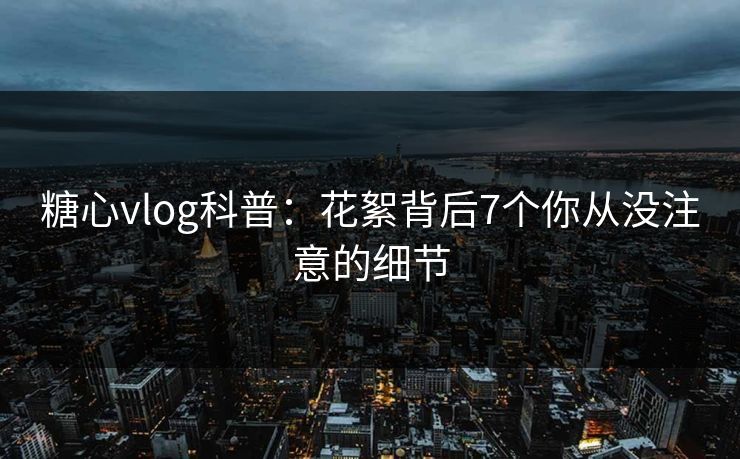 糖心vlog科普：花絮背后7个你从没注意的细节